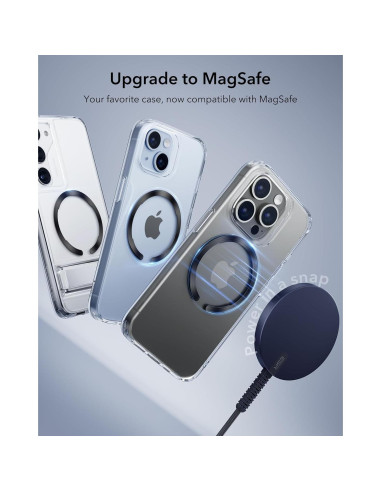 Anillo MagSafe ESR Ultra Delgado 0.4mm 2 Paquetes Negro Plata