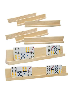 Juego de 8 Soportes de Dominó Plusvivo de Madera 35.4 cm