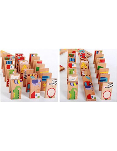 Juguete Educativo de Madera GracesDawn 28 Piezas Dominó