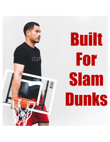 Aro de Baloncesto Mini RAMgoal Ajustable Pared 61 cm con Pelota