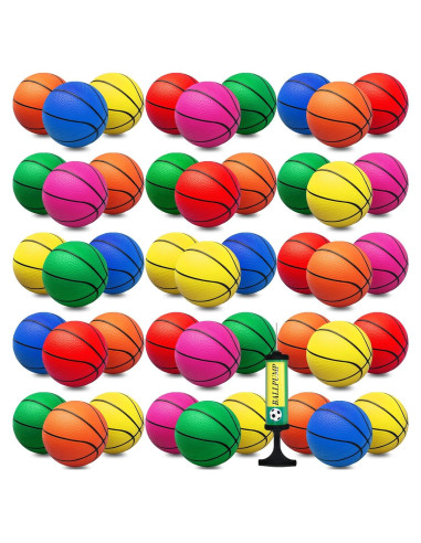 Set de 42 Balones de Baloncesto Mini 6" Oleitodh PVC Colorido