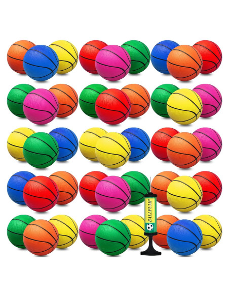 Set de 42 Balones de Baloncesto Mini 6" Oleitodh PVC Colorido