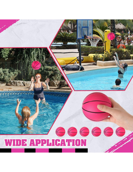 3 Mini Balones de Baloncesto de Espuma Rosa 10 cm - MiniInflat