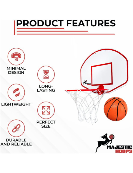 Aro de Baloncesto Interior Majestic Hoops 22.5 cm con Pelota Aro de Baloncesto Interior Majestic Hoops 22.5 cm con Pelota
