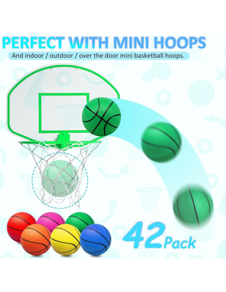 Set de 42 Balones de Baloncesto Mini 6" Oleitodh PVC Colorido