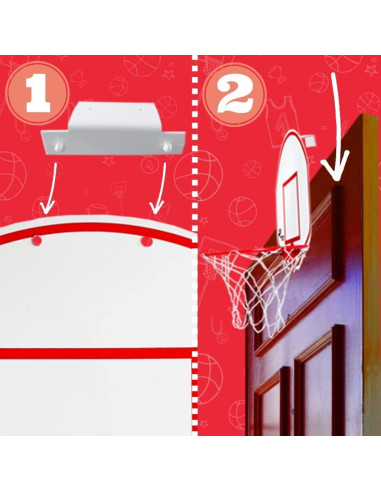 Aro de Baloncesto Interior Majestic Hoops 22.5 cm con Pelota