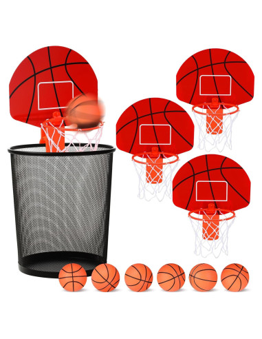 Juego de Canasta de Basura Honoson con 3 Aros y 6 Pelotas