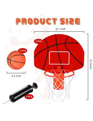 Juego de Canasta de Basura Honoson con 3 Aros y 6 Pelotas