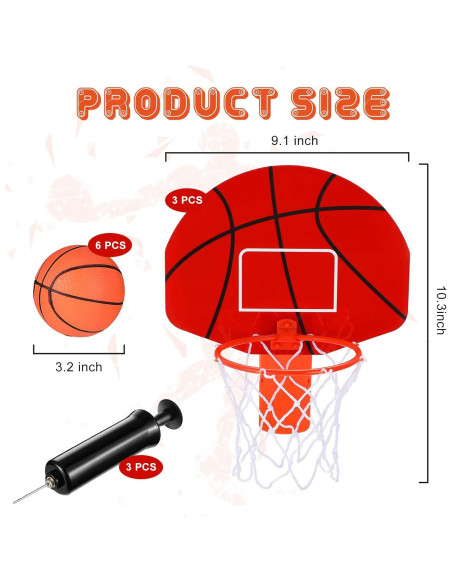 Juego de Canasta de Basura Honoson con 3 Aros y 6 Pelotas
