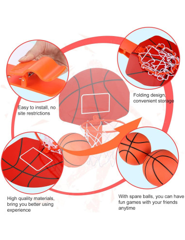 Juego de Canasta de Basura Honoson con 3 Aros y 6 Pelotas