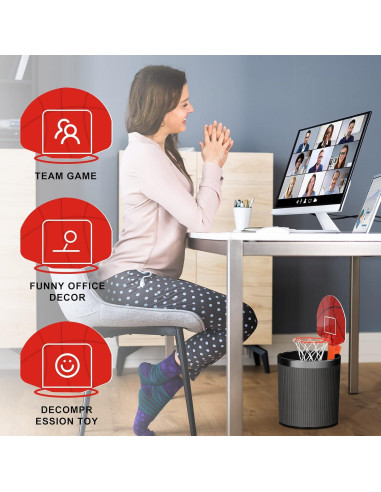 Juego de Canasta de Basura Honoson con 3 Aros y 6 Pelotas