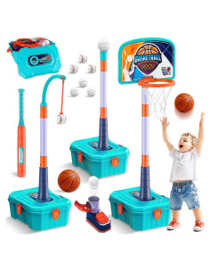 Aro de Baloncesto Ajustable GraceDuck 5 en 1 para Niños