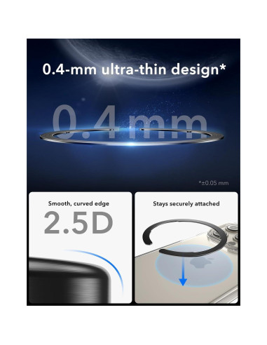 Anillo MagSafe ESR Ultra Delgado 0.4mm 2 Paquetes Negro Plata