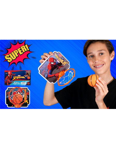 Aro de Baloncesto Mini JA-RU Spiderman con Pelota 10.16 cm