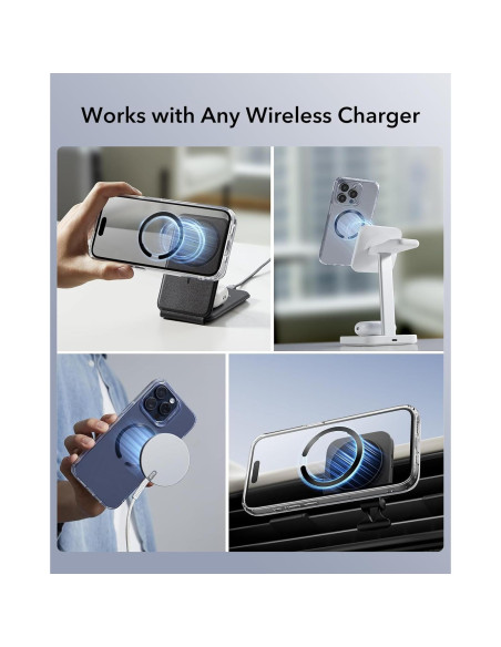 Anillo MagSafe ESR Ultra Delgado 0.4mm 2 Paquetes Negro Plata