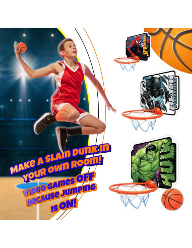 Aro de Baloncesto Mini JA-RU Spiderman con Pelota 10.16 cm