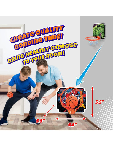 Aro de Baloncesto Mini JA-RU Spiderman con Pelota 10.16 cm