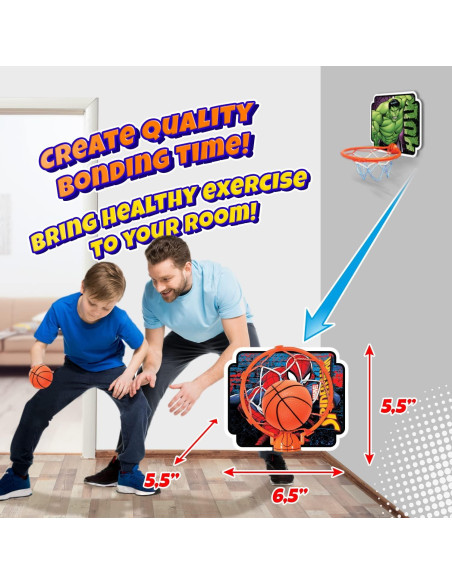 Aro de Baloncesto Mini JA-RU Spiderman con Pelota 10.16 cm