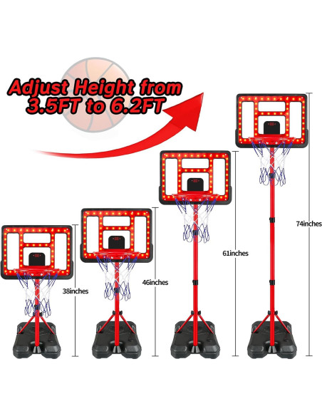 Aro de Baloncesto Ajustable ShyLizard 1.07m-1.88m para Niños