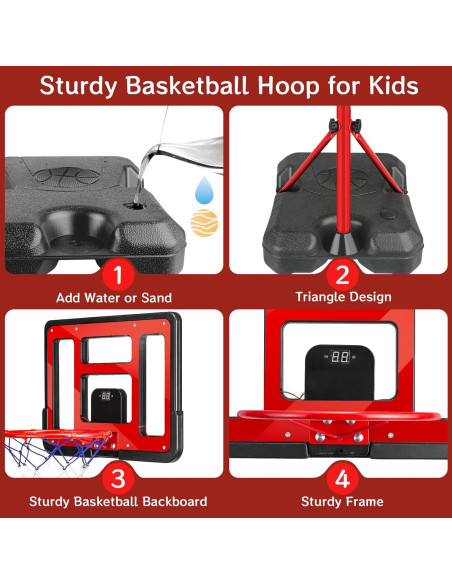 Aro de Baloncesto Ajustable ShyLizard 1.07m-1.88m para Niños