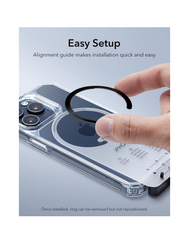 Anillo MagSafe ESR Ultra Delgado 0.4mm 2 Paquetes Negro Plata