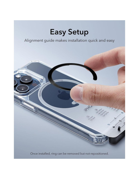 Anillo MagSafe ESR Ultra Delgado 0.4mm 2 Paquetes Negro Plata