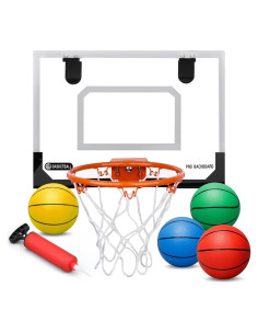 Juego de Aros de Baloncesto Mini Amarlozn con 3 Balones de Goma