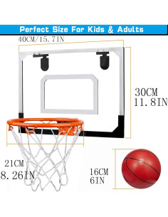Juego de Aros de Baloncesto Mini Amarlozn con 3 Balones de Goma 2