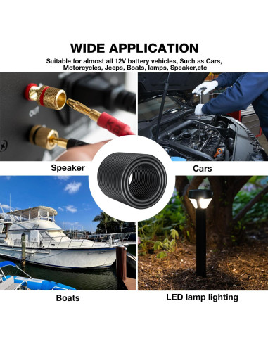 Cable eléctrico 16 AWG KINXIYU 9.14 m impermeable UV