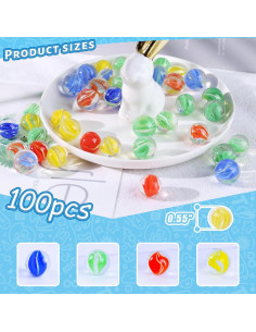 Canicas de Vidrio 100PCS LOVESTOWN para Juegos y Decoración 2