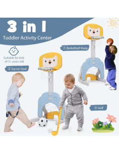 Canasta de Baloncesto HONEY JOY Ajustable para Niños 30-115 cm 2