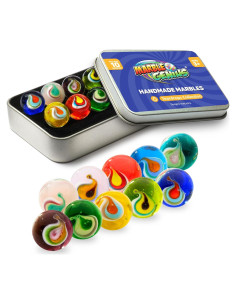 Canicas de Vidrio Hechas a Mano Marble Genius, Gota, 16mm, 10 Pzas