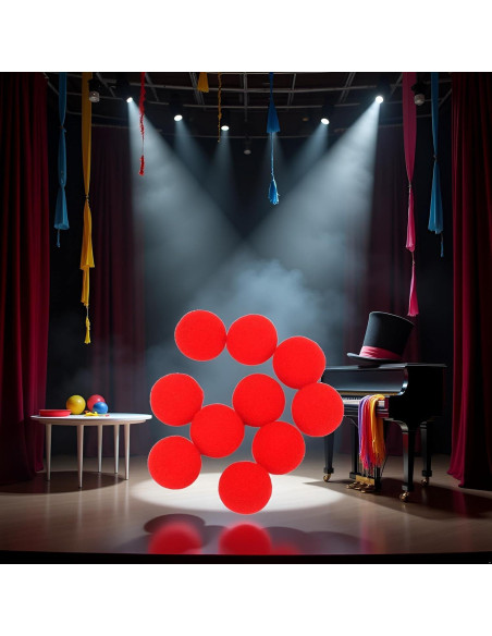10 Bolas de Esponja Rojas PurYupearl para Magia y Comedia