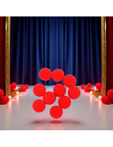 10 Bolas de Esponja Rojas PurYupearl para Magia y Comedia