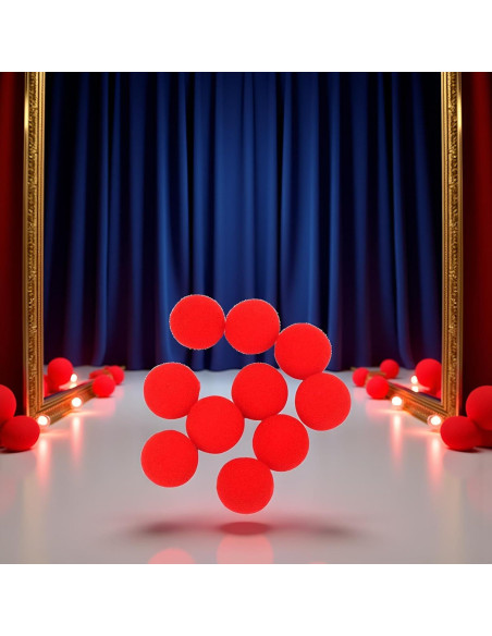 10 Bolas de Esponja Rojas PurYupearl para Magia y Comedia