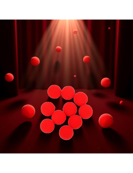 10 Bolas de Esponja Rojas PurYupearl para Magia y Comedia