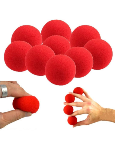 10 Bolas de Esponja Rojas PurYupearl para Magia y Comedia