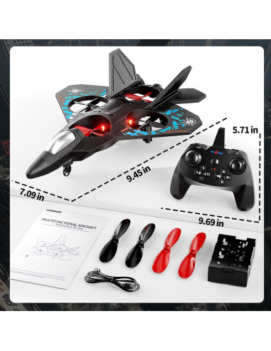 Avión de Control Remoto NIPLOOOW L0712 con Luces LED y Acrobacias