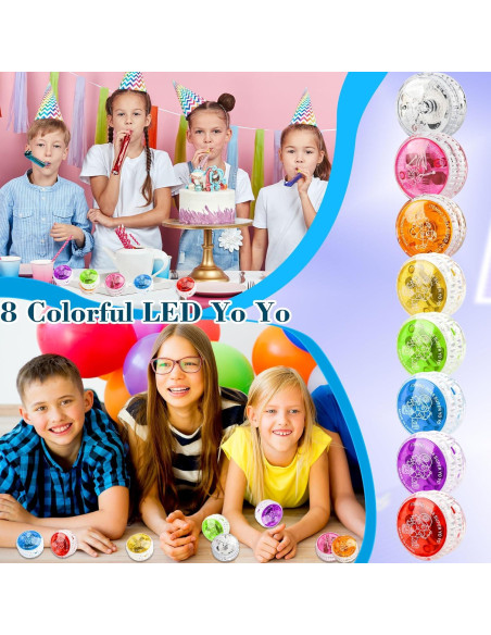 40 Pelotas Yo-Yo Coloridas con Luz LED Flahard para Niños