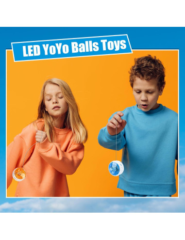 40 Pelotas Yo-Yo Coloridas con Luz LED Flahard para Niños