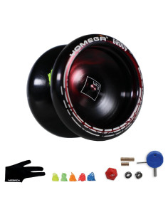 Yoyo Profesional Yomega Groov de Metal - Negro Rojo - 190g