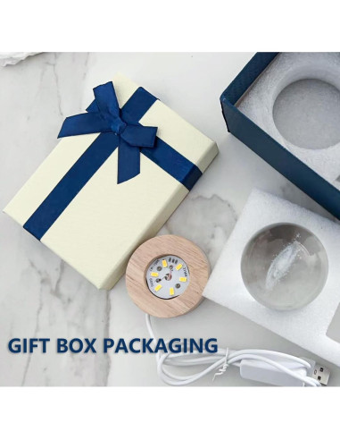 Bola de Cristal 3D Coyoohouse con Base de Madera LED 7.62cm