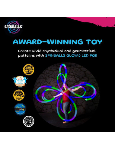 Bolas Poi LED Spinballs Glow.0 Recargables USB 22 Modos