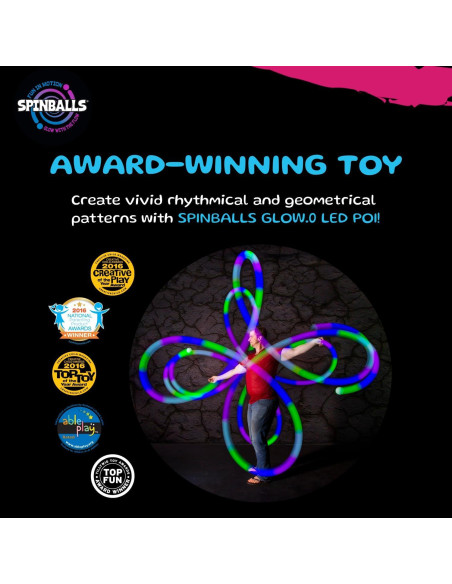 Bolas Poi LED Spinballs Glow.0 Recargables USB 22 Modos