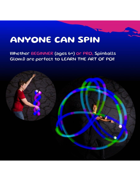 Bolas Poi LED Spinballs Glow.0 Recargables USB 22 Modos
