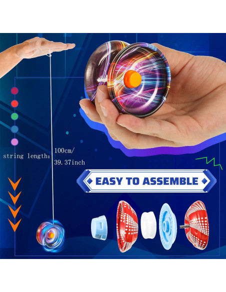 Yoyo Reversible de Metal Lenwen - 50 Piezas para Principiantes