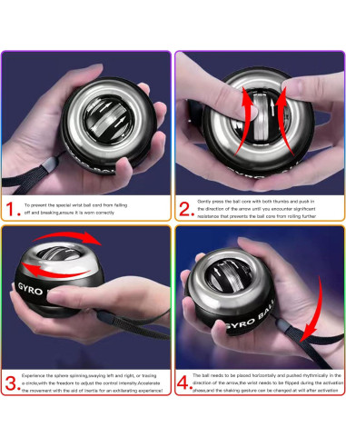 Ejercitador de Muñeca IPJIB Bola de Torque Giroscopio Metal