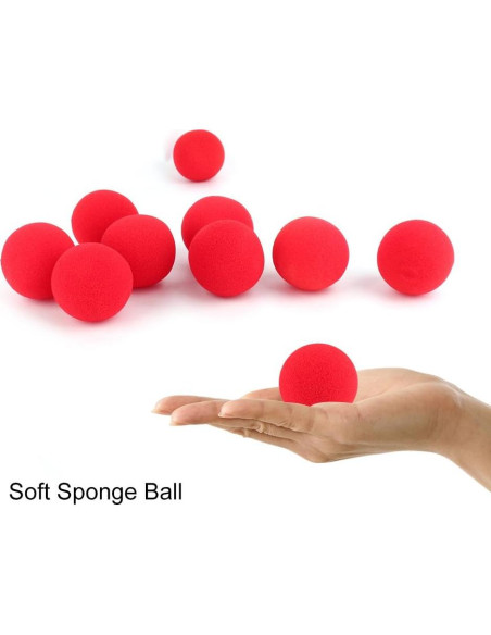 Bolas de Esponja Mágica Yosoo 10 Pcs 4.5 cm Rojas