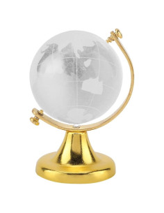 Globo de Cristal Tiiyee 6.5cm Mapa del Mundo Decorativo