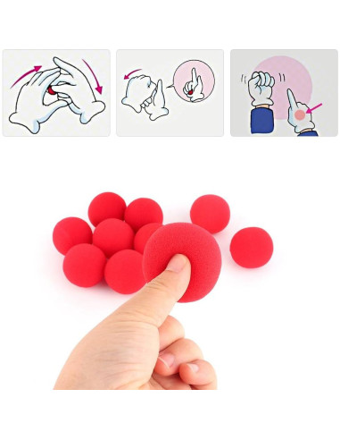 Bolas de Esponja Mágica Yosoo 10 Pcs 4.5 cm Rojas